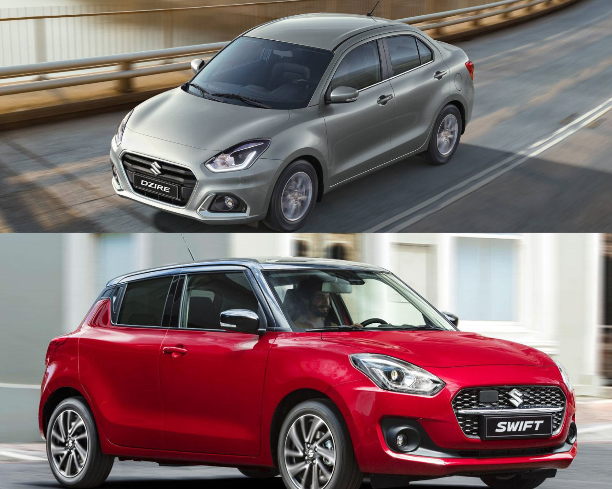 Comparaison Suzuki Dzire et Suzuki Swift